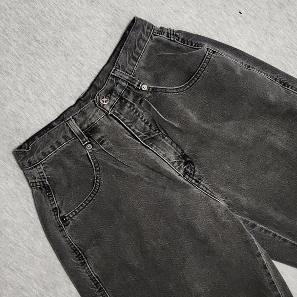 Vintage Brittania Gray Black Denim High Rise Baggy Tapered Leg "Mom" Jeans - Picture 6 of 17